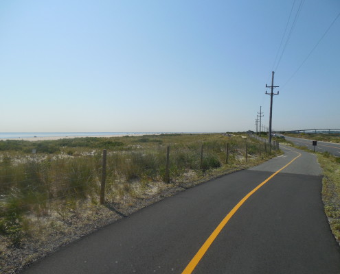 Sandy Hook New Jersey beach bike path