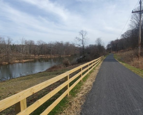 The Albany-Hudson Electric Trail goes along beautiful streams with waterfalls.