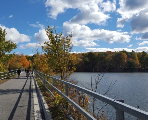 Bike path along reservoir