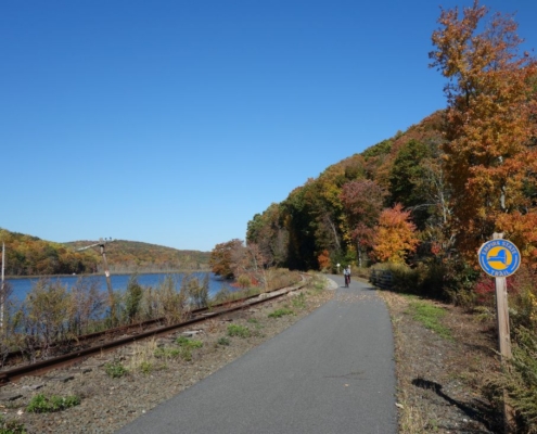 Empire State Trail next to lake