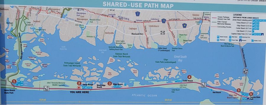 Jones Beach bike path map